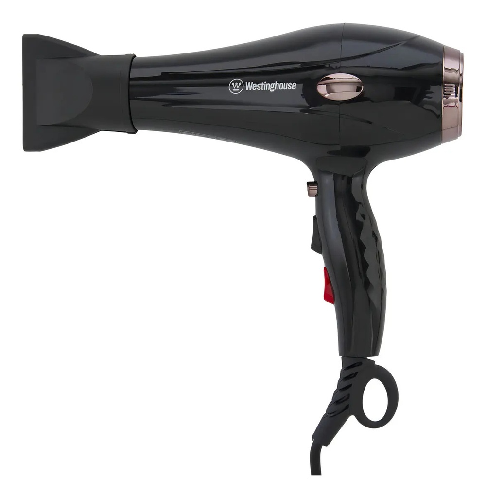 Secador De Pelo Westinghouse 2000w 3 Temperaturas Lh Color Negro
