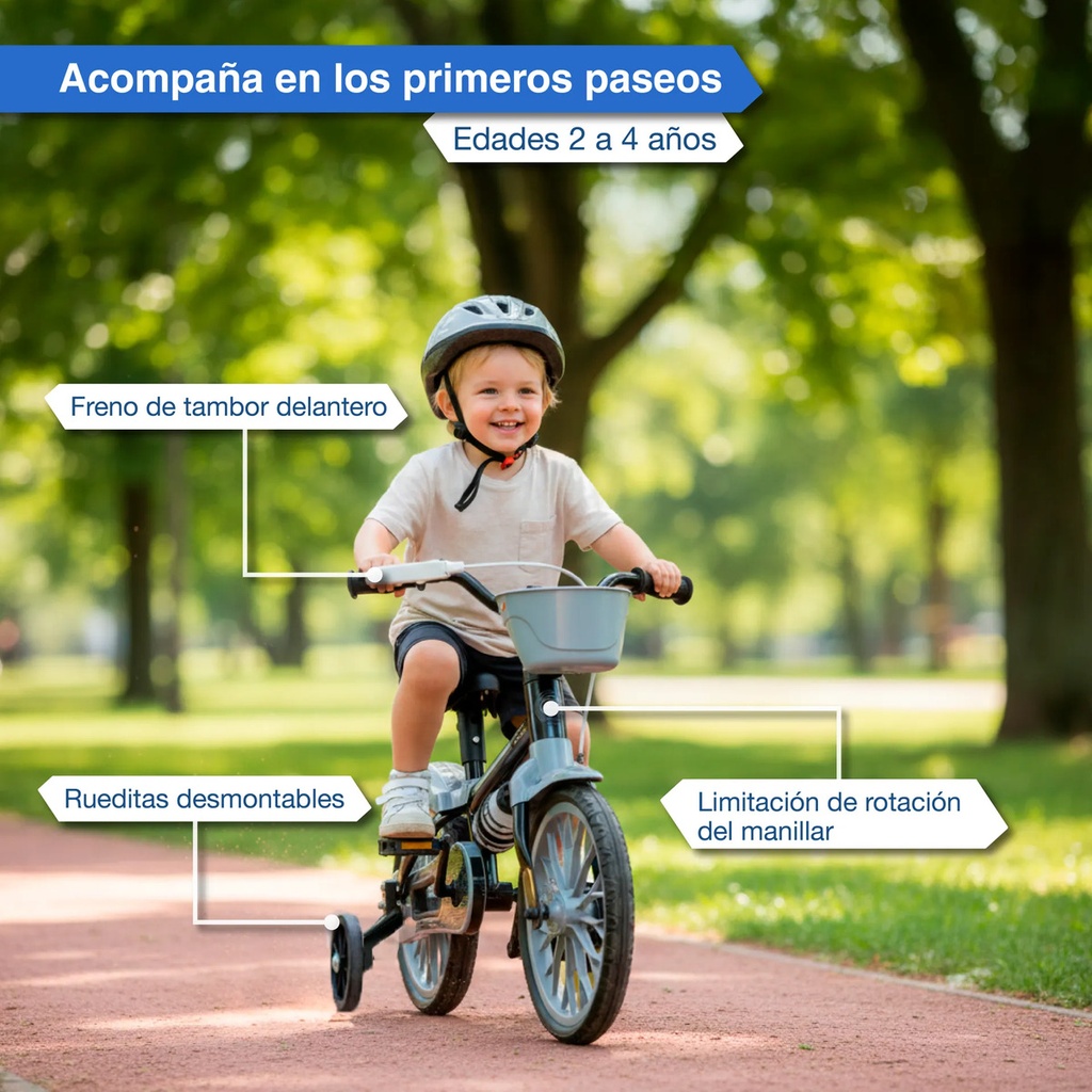 Bicicleta Rodado 12 Ruedas Goma Fiat 500 Con Cantimplora