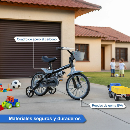 [5706] Bicicleta Rodado 12 Ruedas Goma Fiat 500 Con Cantimplora (Gris)