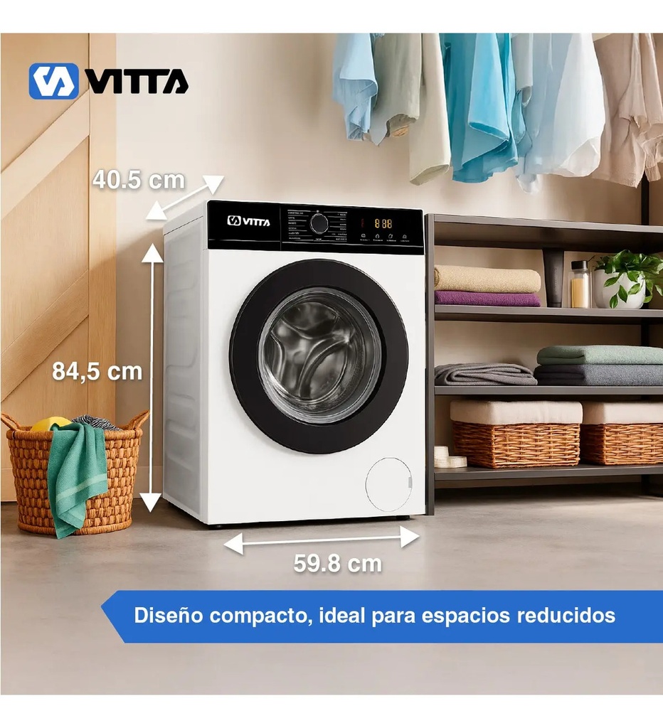 Lavarropas Vitta Inverter 6kg Blanco 1200 Rpm Vit-wmcfsl Blanco