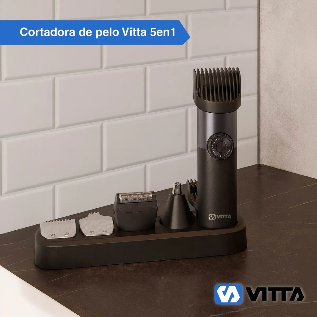 Cortadora De Pelo Y Barba Vitta Beauty Usb 5 En 1 Cbcl604 Negro