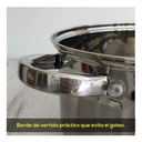 Cacerola Olla 24 Cm Acero Quintuple Fondo Inducción Plateado Plateado