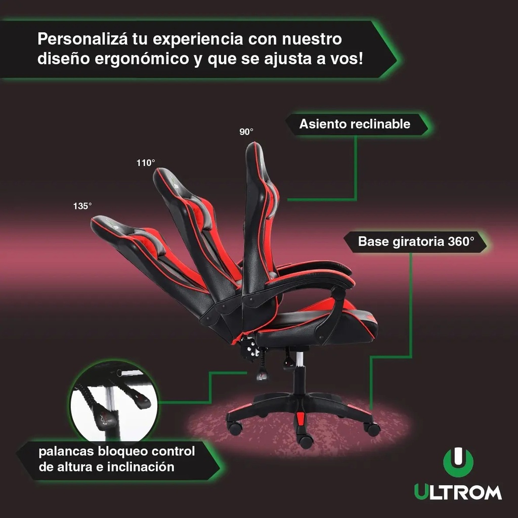 Silla Gamer Ultrom Respaldo Reclinable Ergonomica