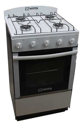 [5560] Cocina Vitta 4 Hornallas 52cm Puerta Y Respaldar De Vidrio (BLANCO GAS ENVASADO)