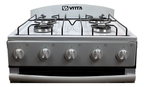 [5560] Cocina Vitta 4 Hornallas 52cm Puerta Y Respaldar De Vidrio (BLANCO GAS ENVASADO)
