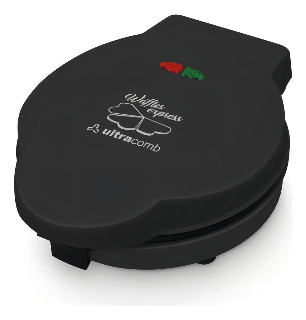 Wafflera Ultracomb Wm-2900 850w Antiadherente Termostato Automático Superficie Fría Al Tacto Negro