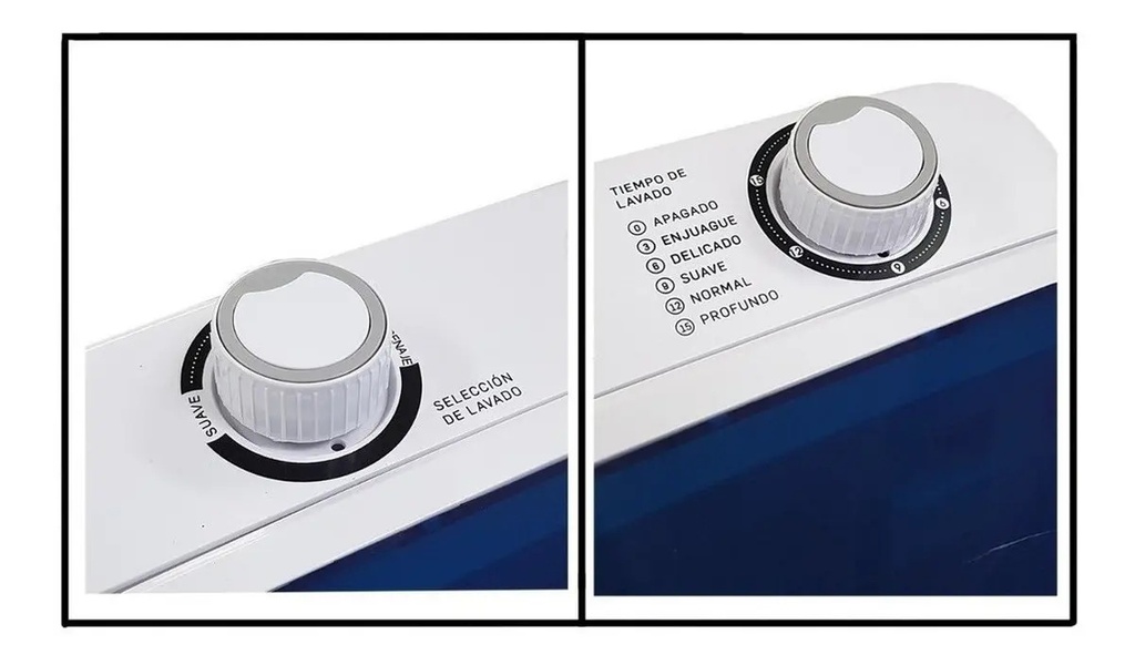 Lavarropas Semi Automático Carga Enjuague 6 Kg Kanji Xpb60. Blanco