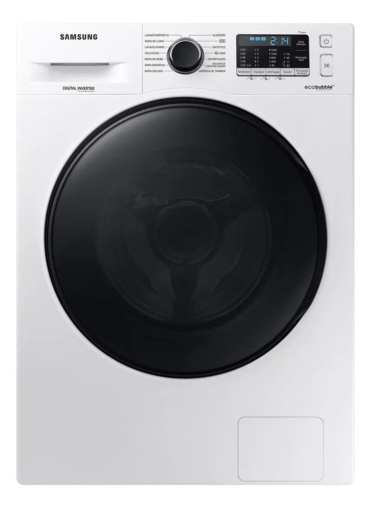 Lavarropas Automático Inverter Samsung Carga Frontal 9.5kg 1400rpm Blanco Ww95aa046bwubg