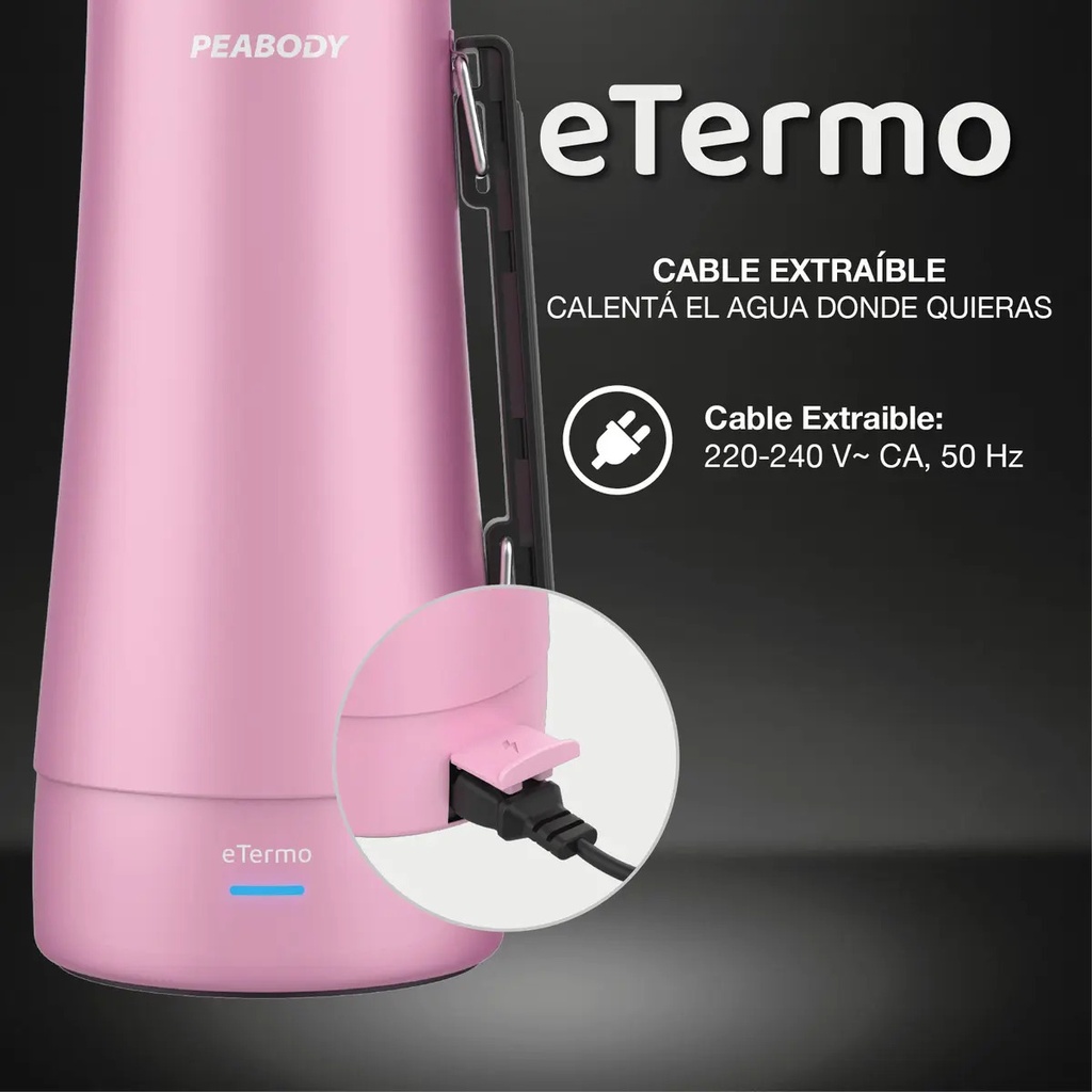 Termo Peabody Etermo Pe-et1001p De Acero Inoxidable 1l Rosa