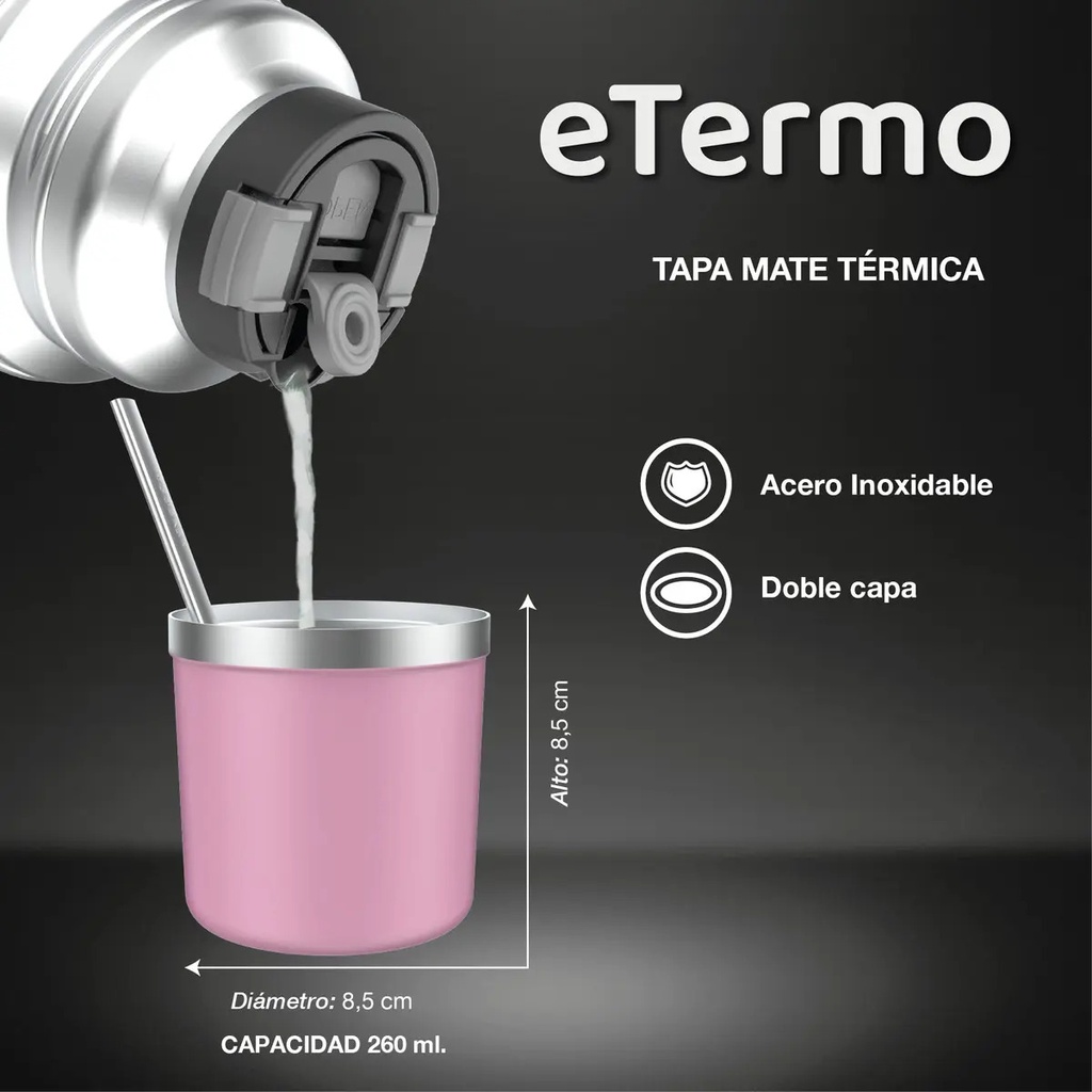 Termo Peabody Etermo Pe-et1001p De Acero Inoxidable 1l Rosa