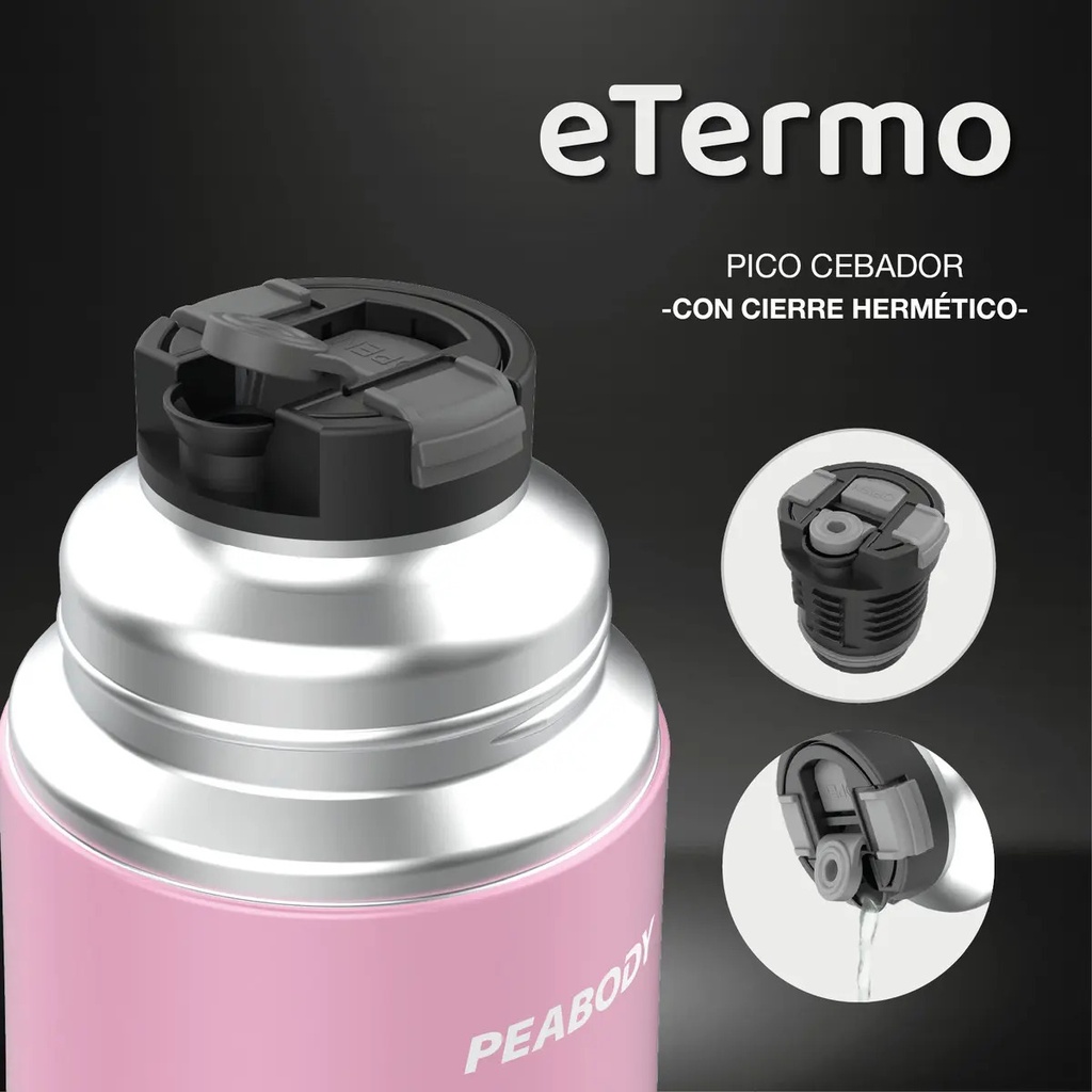 Termo Peabody Etermo Pe-et1001p De Acero Inoxidable 1l Rosa