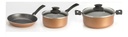Batería De Cocina Set De Ollas + Sartén 3 Piezas Jovifel Color Dorado