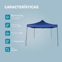 Gazebo Reforzado 3x3 Mts Plegable Autoarmable Microsonic Azul