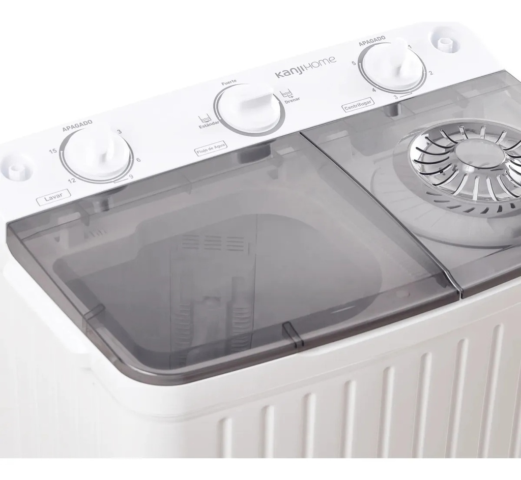 Lavasecarropas Semiautomático Kanji Twin Lava & Seca 5kg Con Bomba De Extracción Xpb55-655sp Blanco