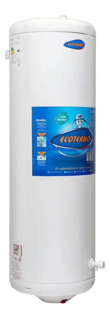 Termotanque Ecotermo Elec 125 Cs Eléctrico 125 Litros Conexión Superior Color Blanco