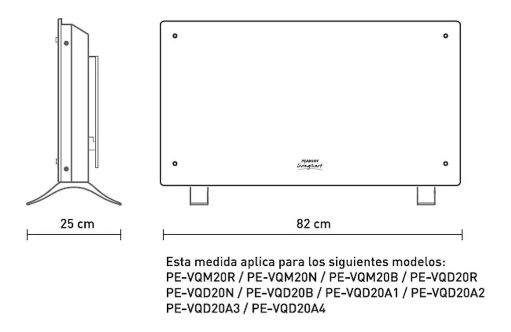 Panel Calefactor Eléctrico Peabody Pe-vqm20 Rojo 220v P2 Rojo