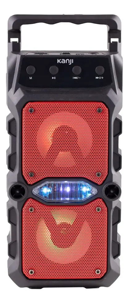 Parlante Kanji Fura Inalámbrico Portátil Con Radio Bluetooth Color Negro