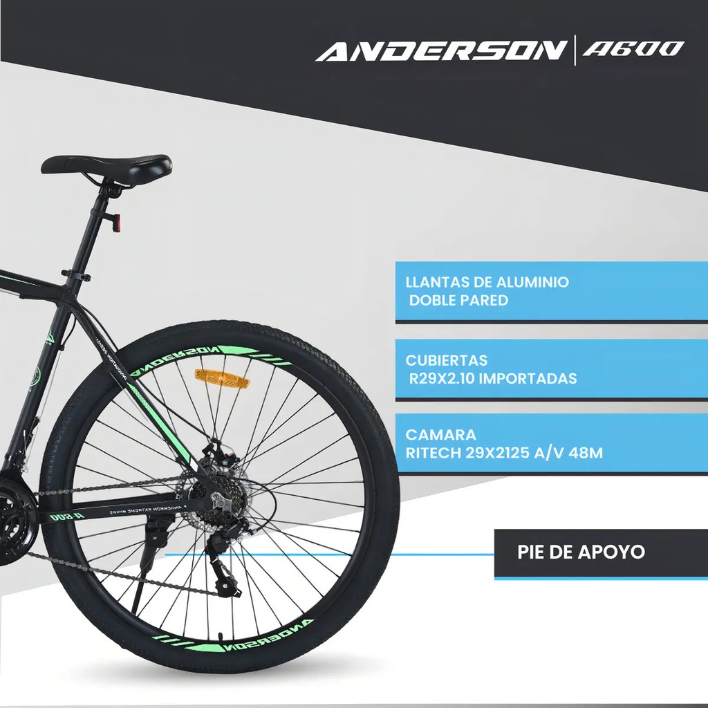 Bicicleta Anderson Aluminio A600 R29" X 18" Negro/Azul