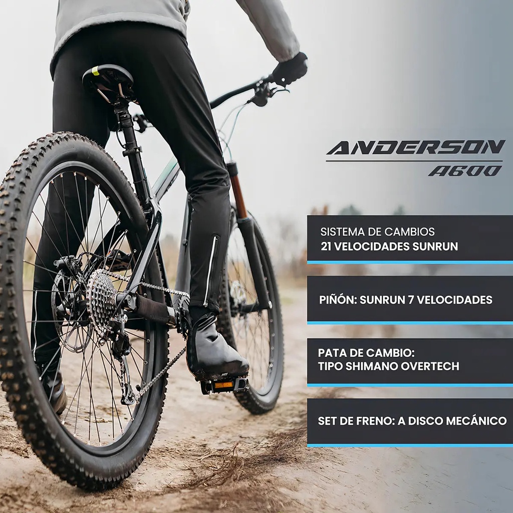 Bicicleta Anderson Aluminio S600 R29" X 20" Negro/Rojo