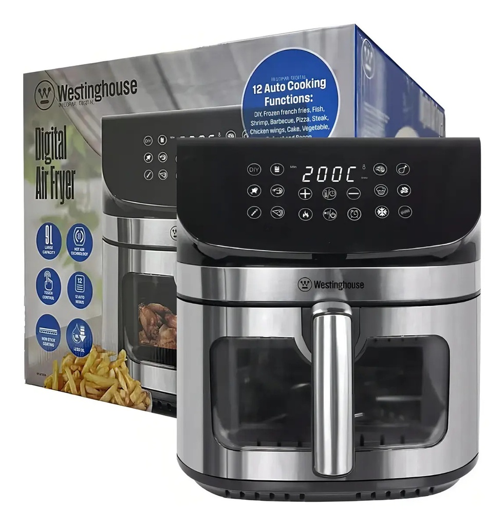 Freidora Sin Aceite Westinhouse 9 Litros Wkaf809 Plateado