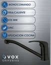 Griferia Cocina Monocomando 035 Negro IC06012697V V25005B
