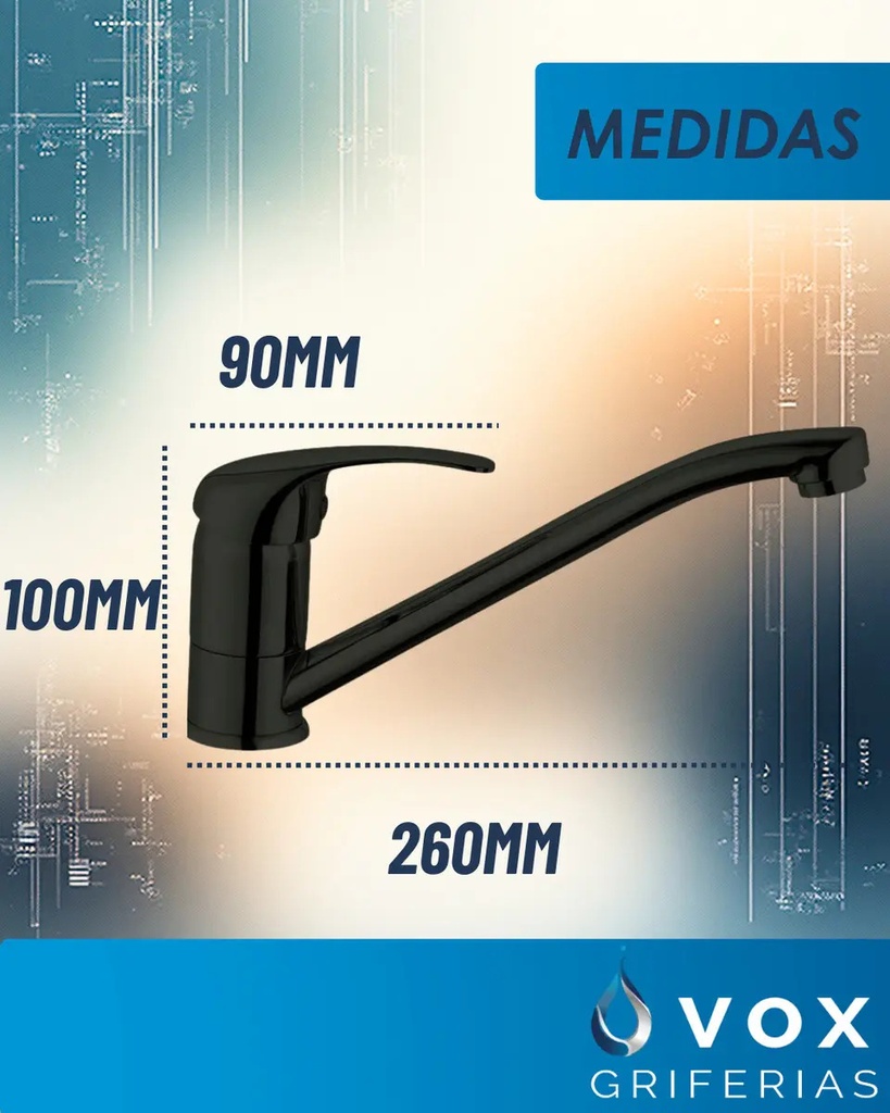 Griferia Cocina Monocomando 035 Negro IC06012697V V25005B