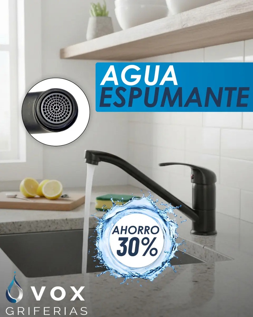 Griferia Cocina Monocomando 035 Negro IC06012697V V25005B