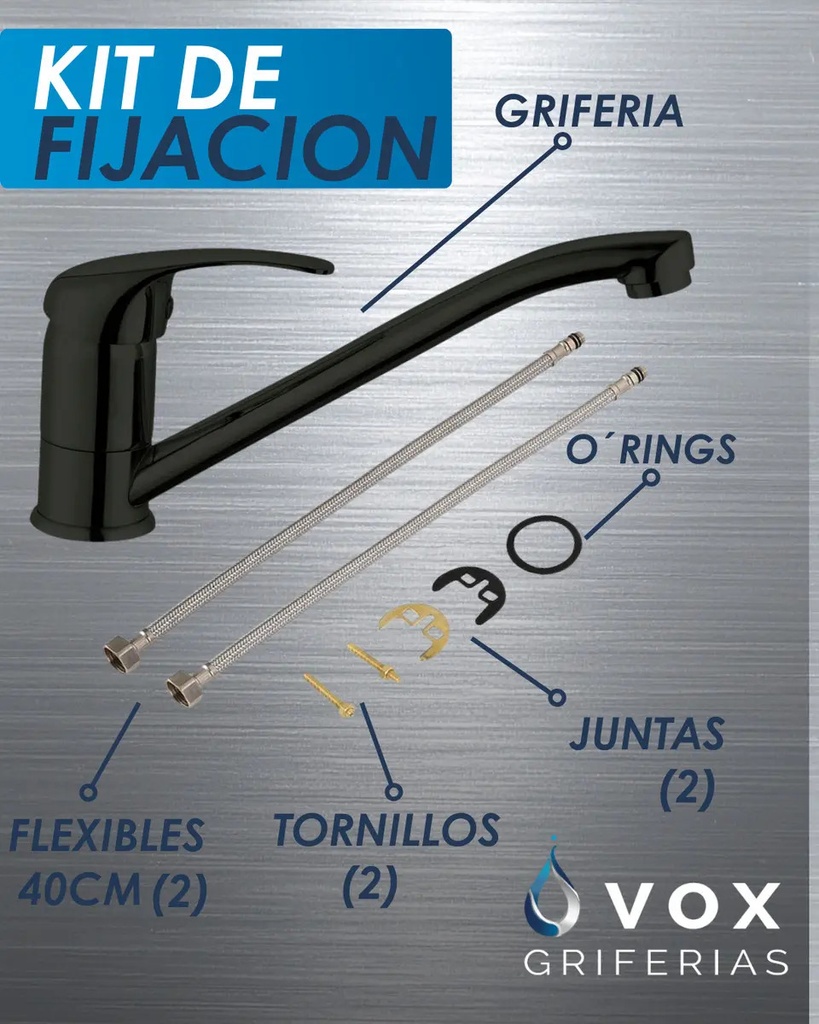 Griferia Cocina Monocomando 035 Negro IC06012697V V25005B