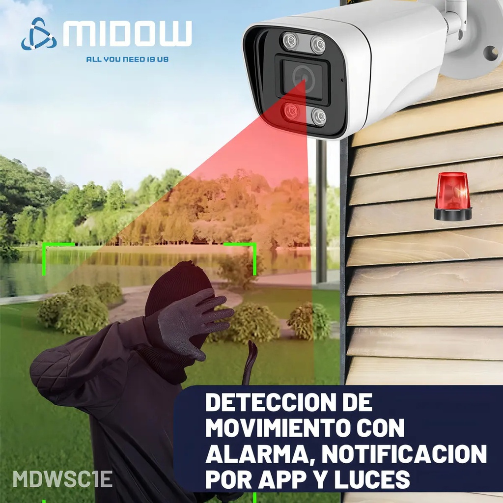 Camara Midow Exterior IP 2K WIFI BULLET (MDWSC1E)