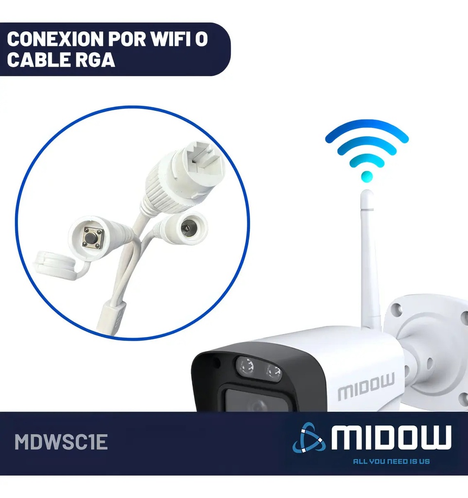 Camara Midow Exterior IP 2K WIFI BULLET (MDWSC1E)
