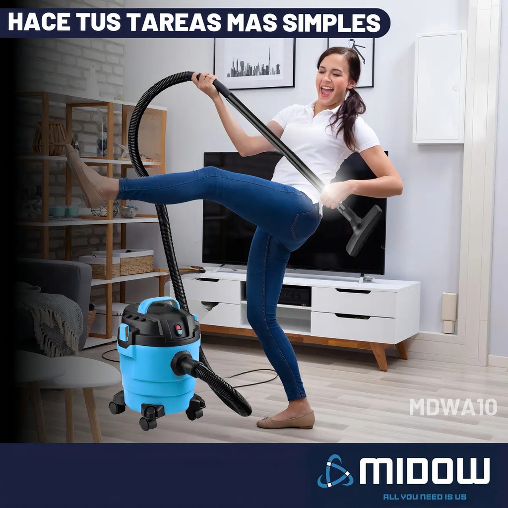 Aspiradora sopl. 1000W 10Lts. Liq. Polv. MDWA10