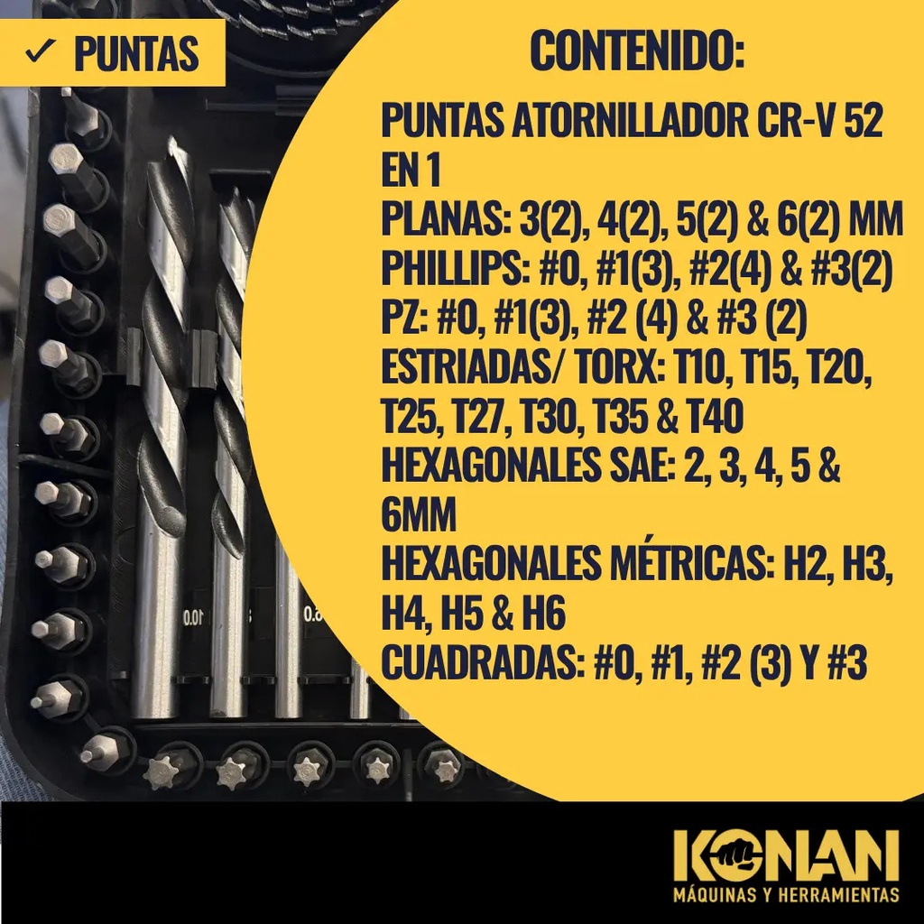 Set De Mechas Punta Konan y Acce De 100 Piezas IC041248 KTSET100