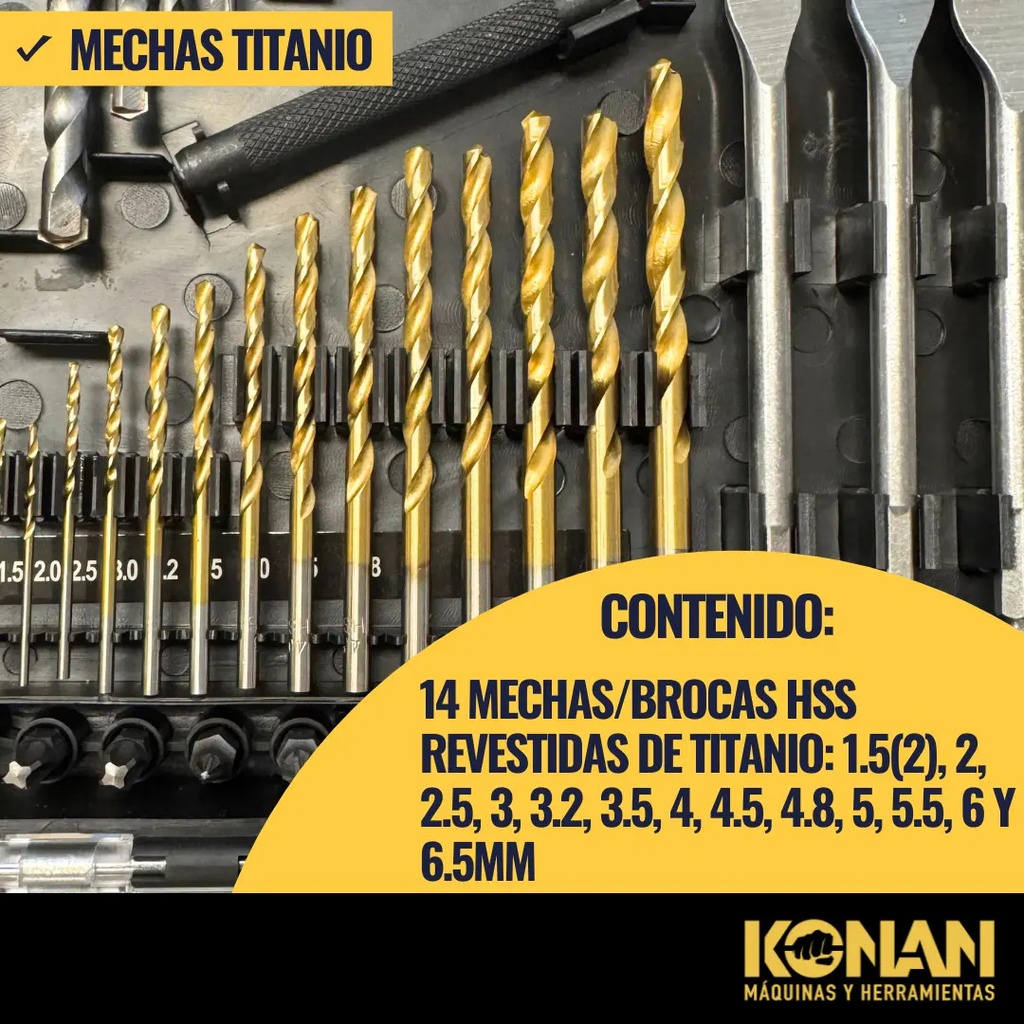 Set De Mechas Punta Konan y Acce De 100 Piezas IC041248 KTSET100