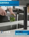 Grifería Cocina Monoco Acero Inox Ø40 Negro IC0601(V25105SB)