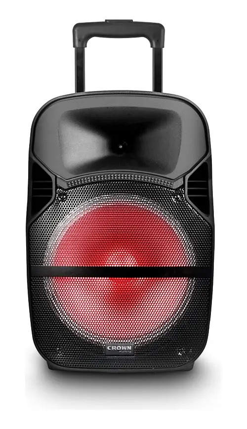 Parlante Bafle Potenciado Crown Mustang Bluetooth Djs-1201bt Color Negro