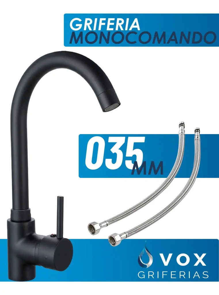 Grifería Cocina Monoco Ø35 Negro IC06012697V (V25705)