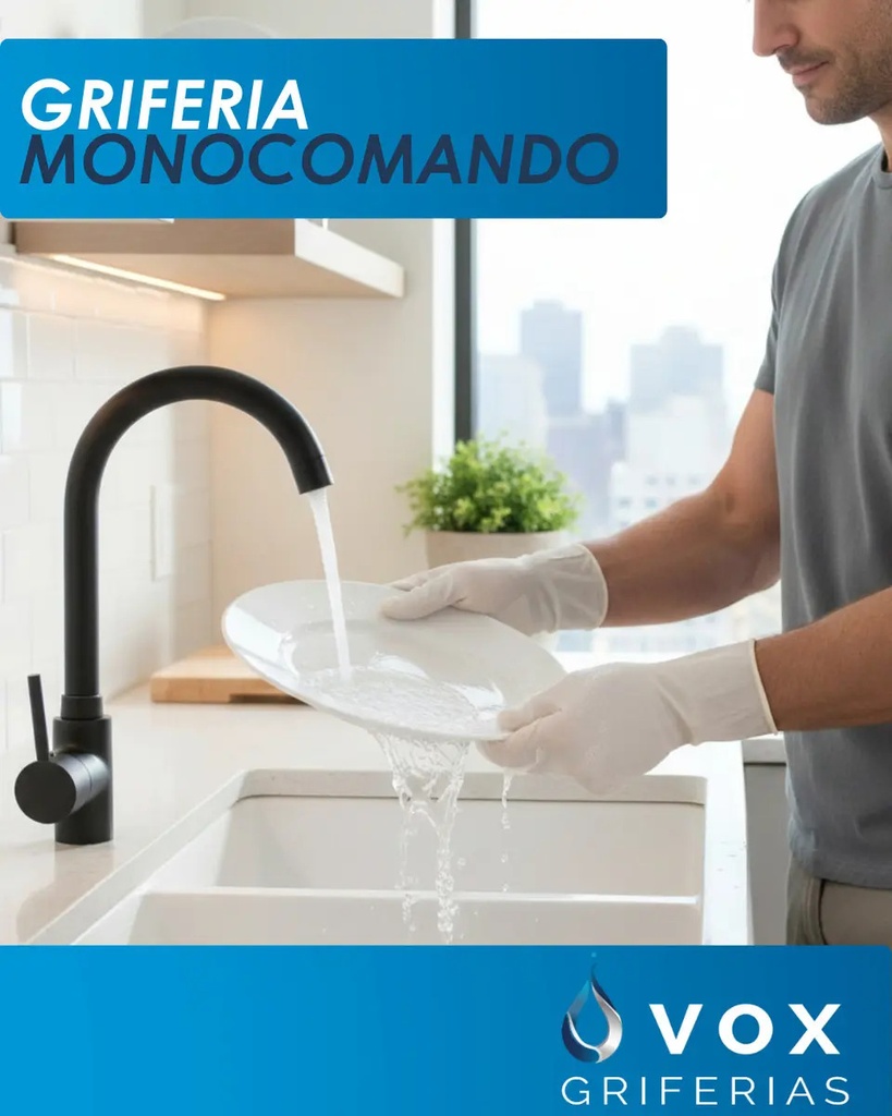 Grifería Cocina Monoco Ø35 Negro IC06012697V (V25705)