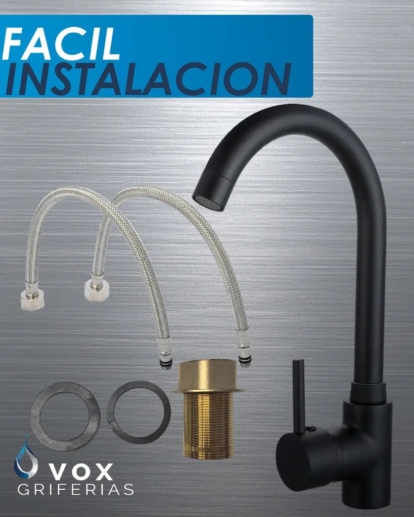 Grifería Cocina Monoco Ø35 Negro IC06012697V (V25705)