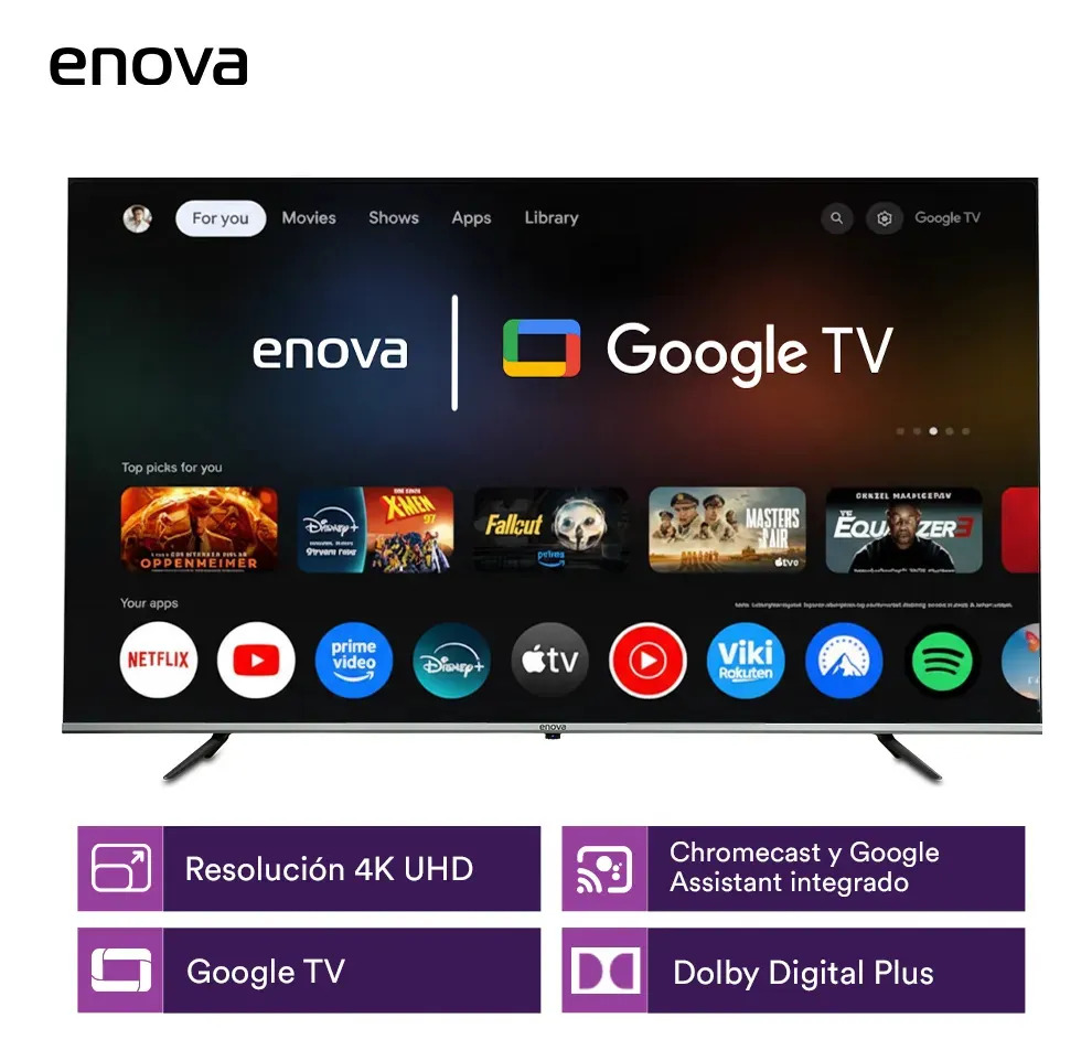 Tv ENOVA 75" Smart Led 4K UHD Frameless Gloogle Tv(TE75UG10-TDF-NVA)