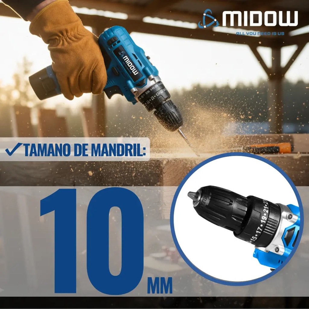 Taladro MIDOW 12v 10mm (MDWYI12V)