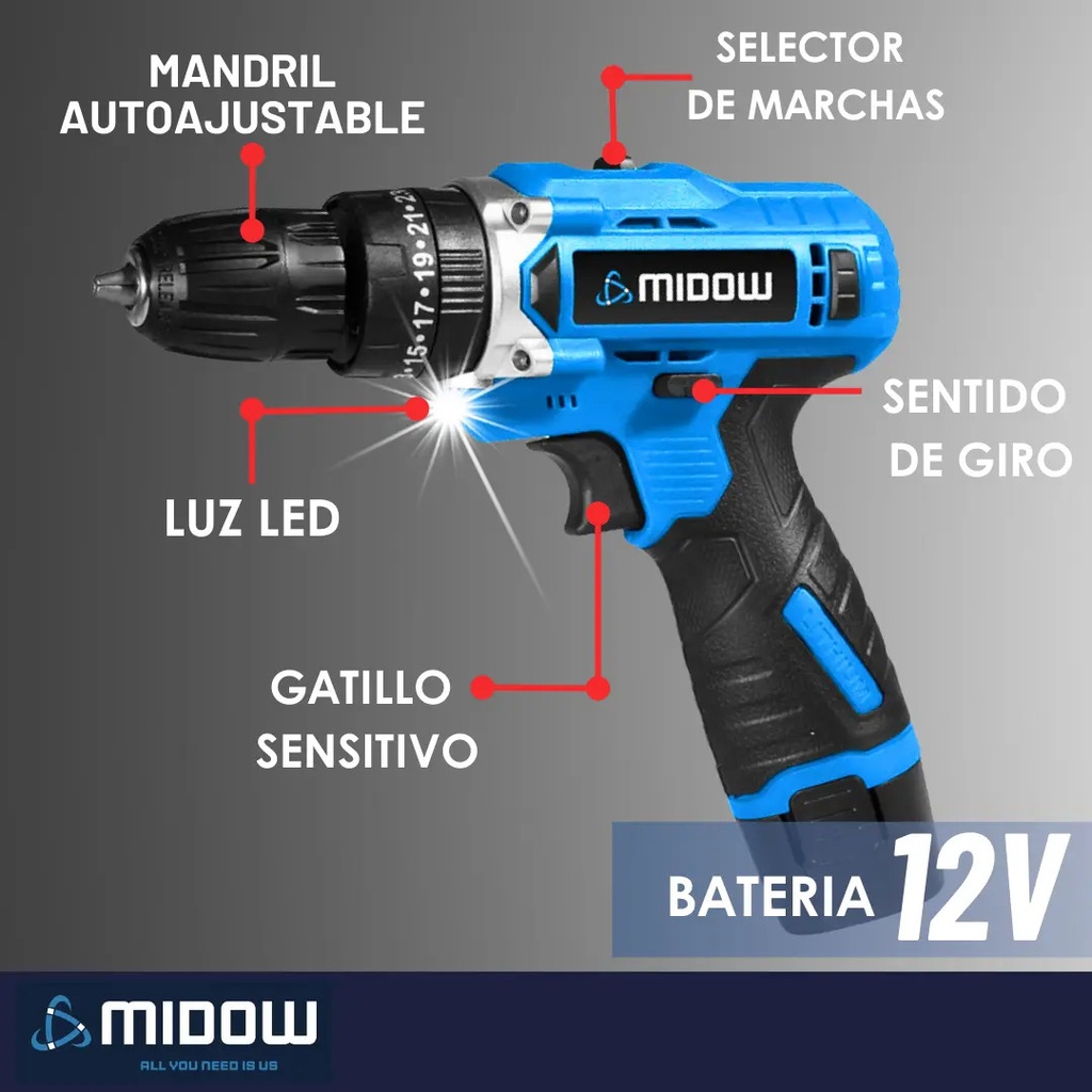 Taladro MIDOW 12v 10mm (MDWYI12V)