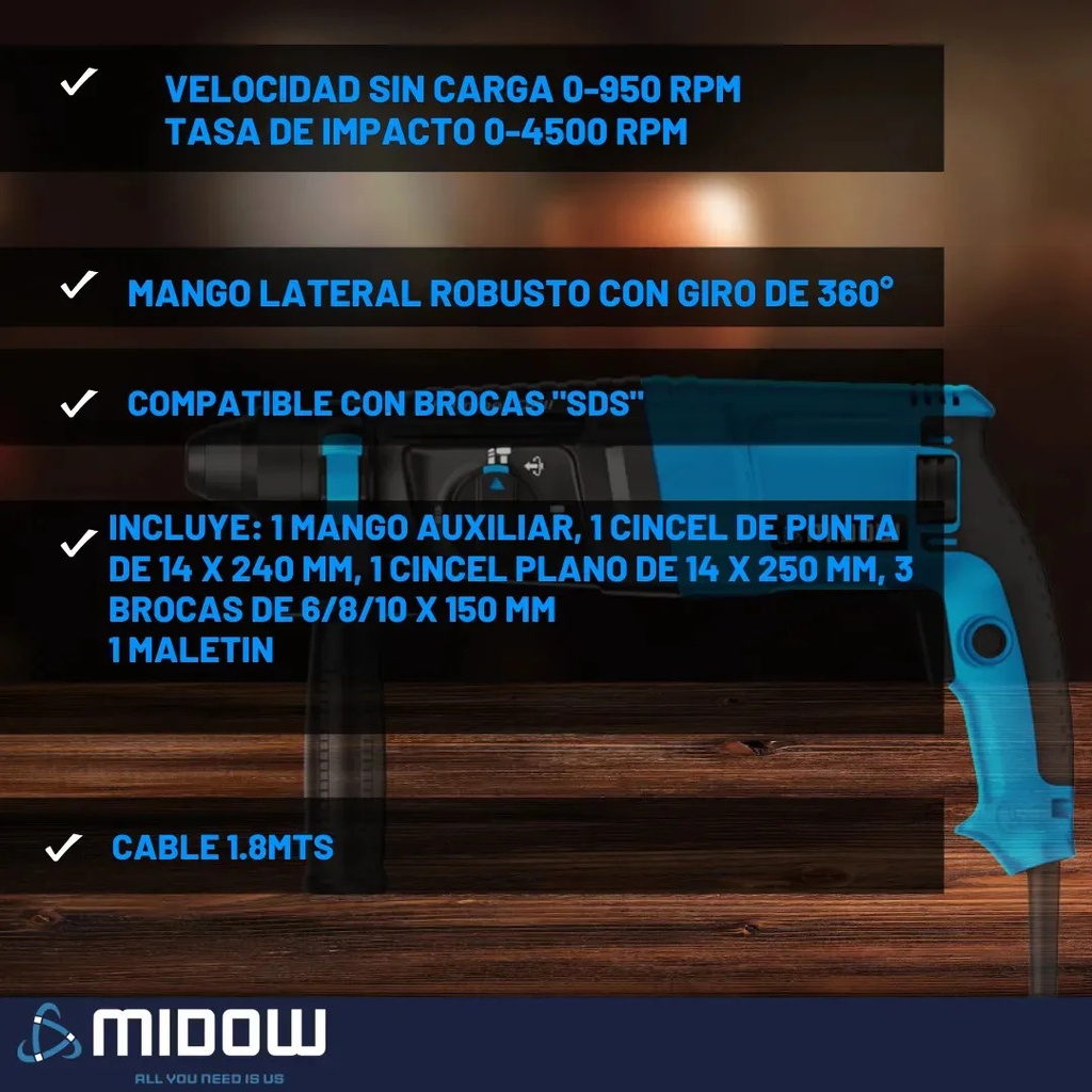 Rotomartillo MIDOW 26mm (MDWRH26M)