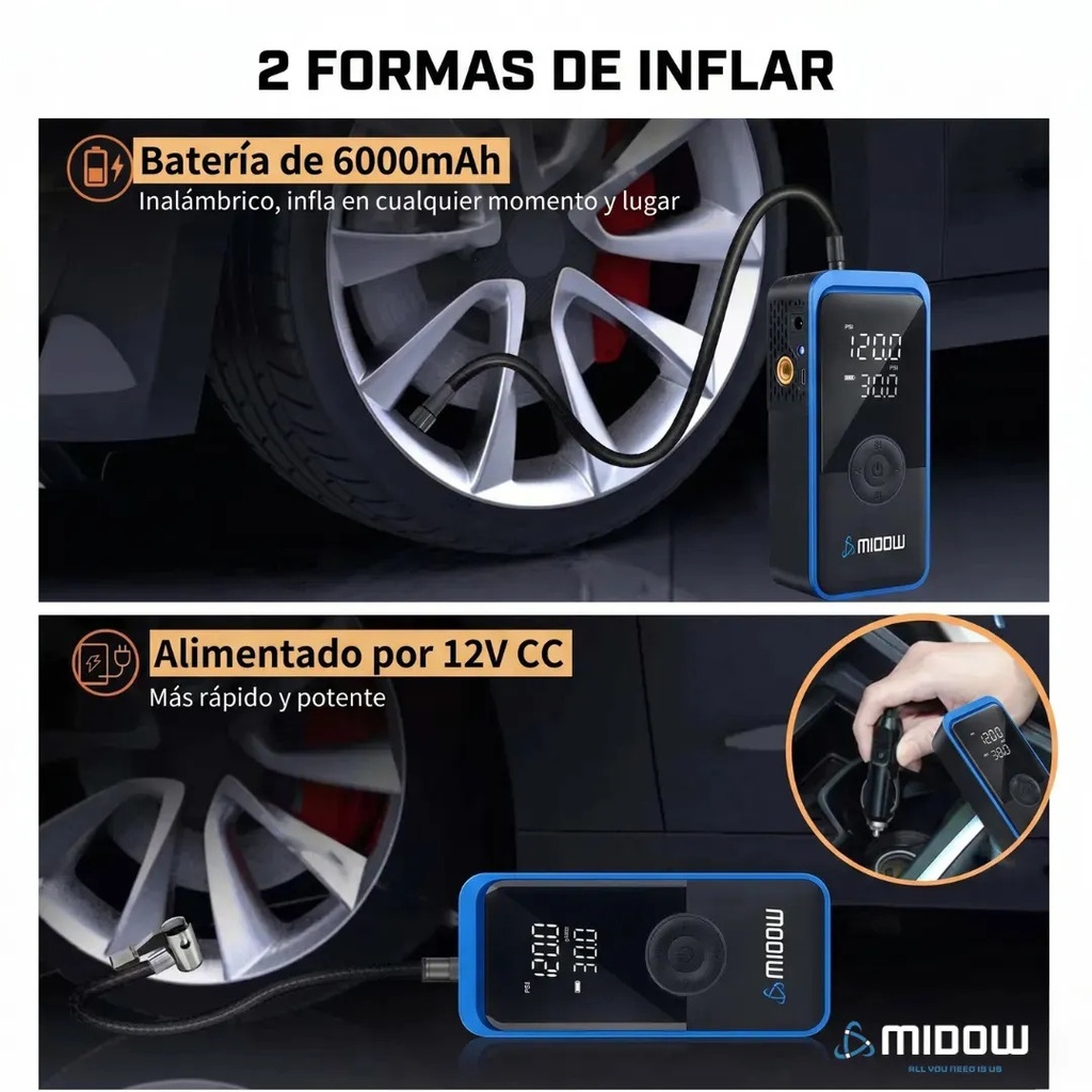 Inflador MIDOW Portatil (MDWIF150)