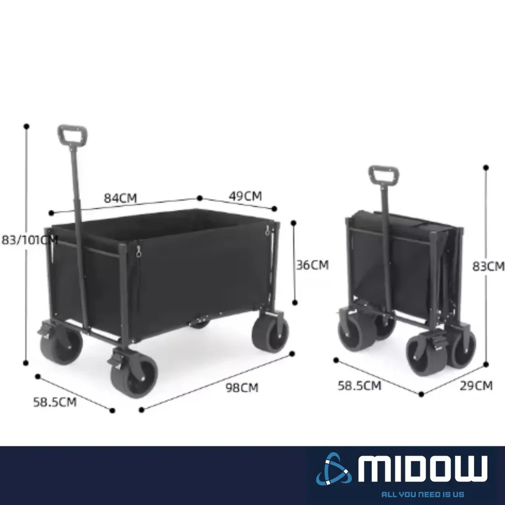 Carrito Pleglable Multiuso 2 en 1 MIDOW (MDWCSPL)