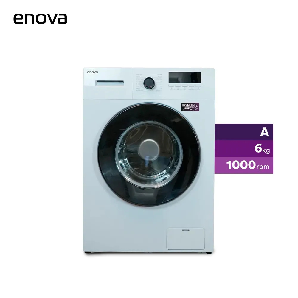 Lavarropas ENOVA Inverter Carga Frontal 6KG 1000 RPM Max Blanco (LEO6F11-BL)