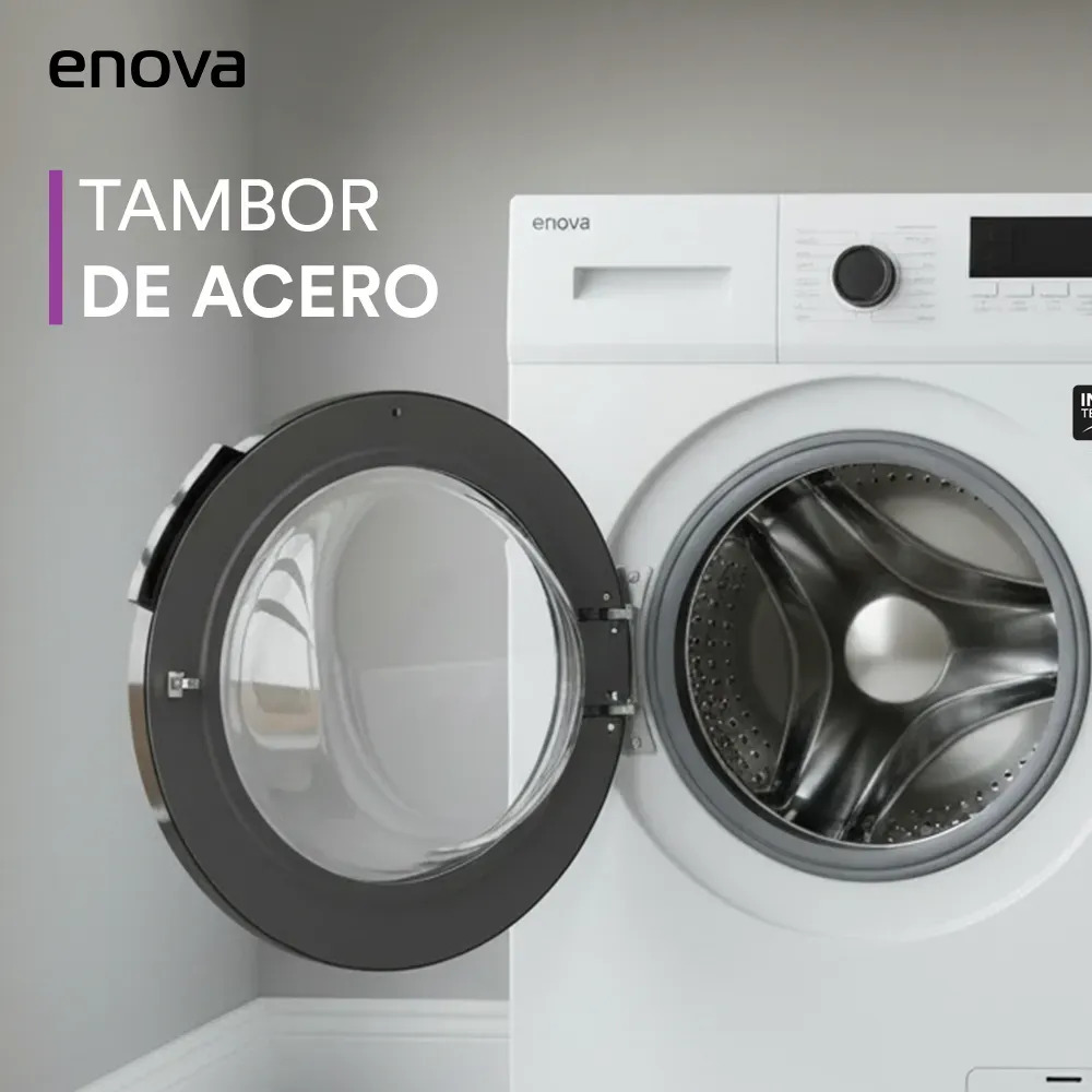 Lavarropas ENOVA Inverter Carga Frontal 6KG 1000 RPM Max Blanco (LEO6F11-BL)