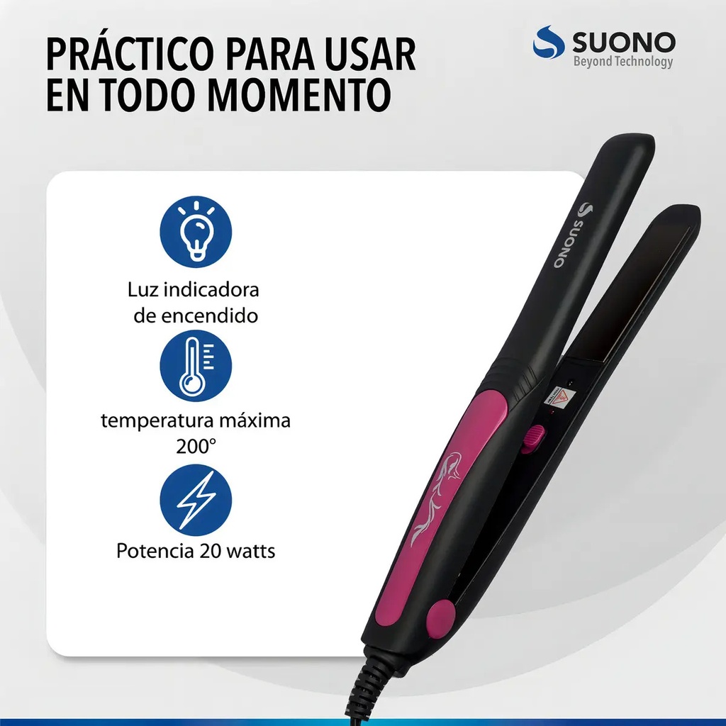 Planchita De Pelo Mini Souno SNPE-1101 40W Portatil GN-743 ACC0060