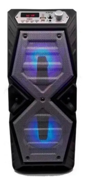 Parlante Portatil Bluetooth Kanji Dance Led Radio Fm Usb Aux Color Negro