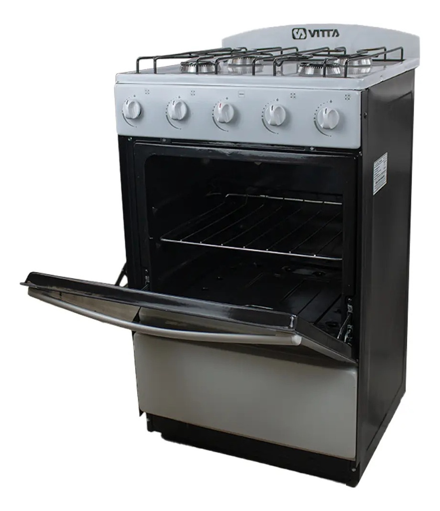 Cocina Vitta 4 Hornallas 52cm Puerta Y Respaldar De Vidrio