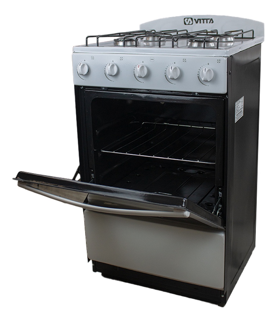 Cocina Vitta 4 Hornallas 52cm Puerta Y Respaldar De Vidrio